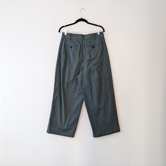 Madewell Wide Leg Pants in Dark Green - Picture 2 of 8